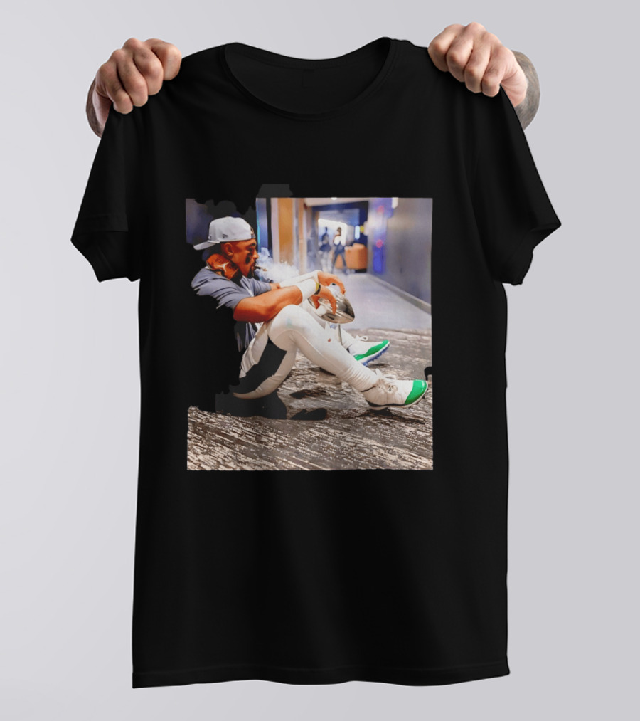 Jalen Hurts Philadelphia Eagles Smoking Trophy Cigar Celebratory Moment T-Shirt