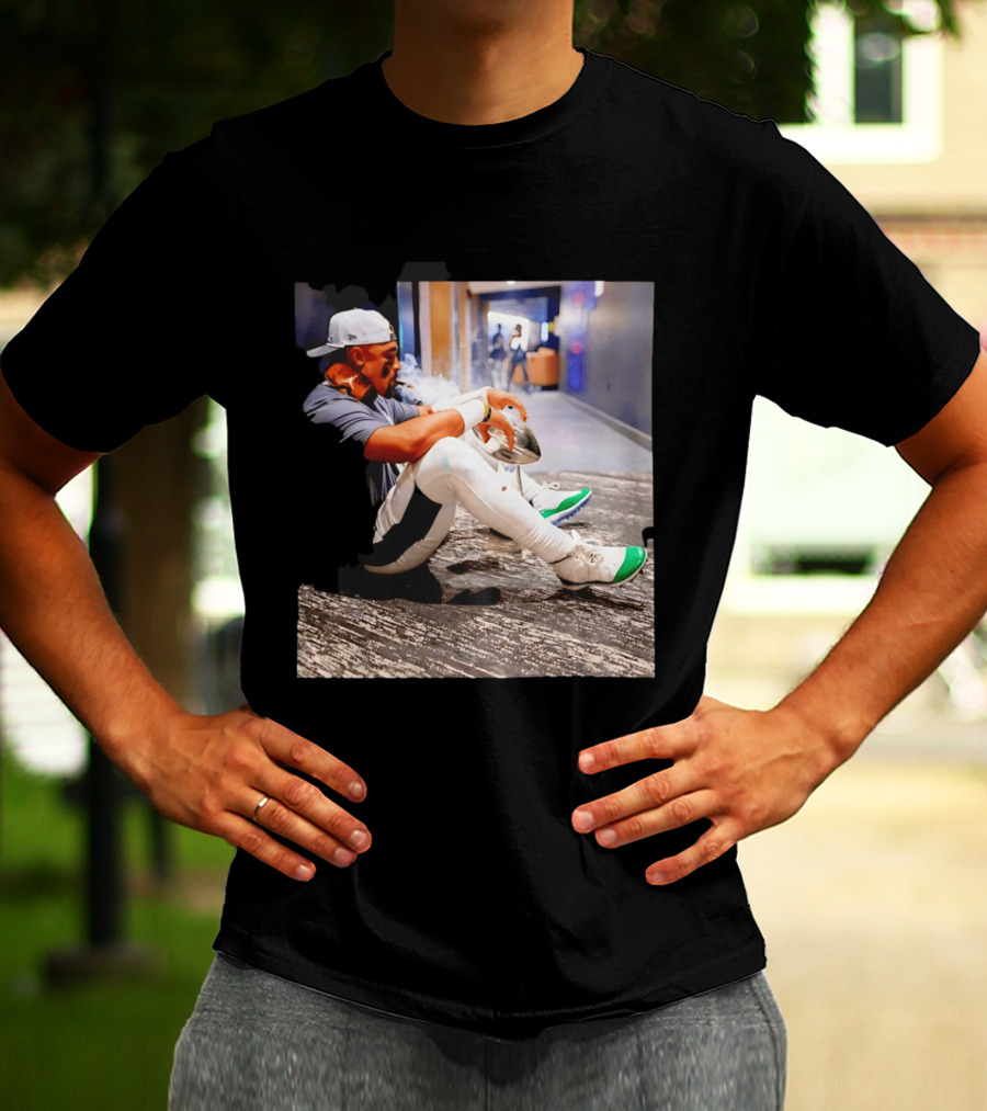 Jalen Hurts Philadelphia Eagles Smoking Trophy Cigar Celebratory Moment T-Shirt