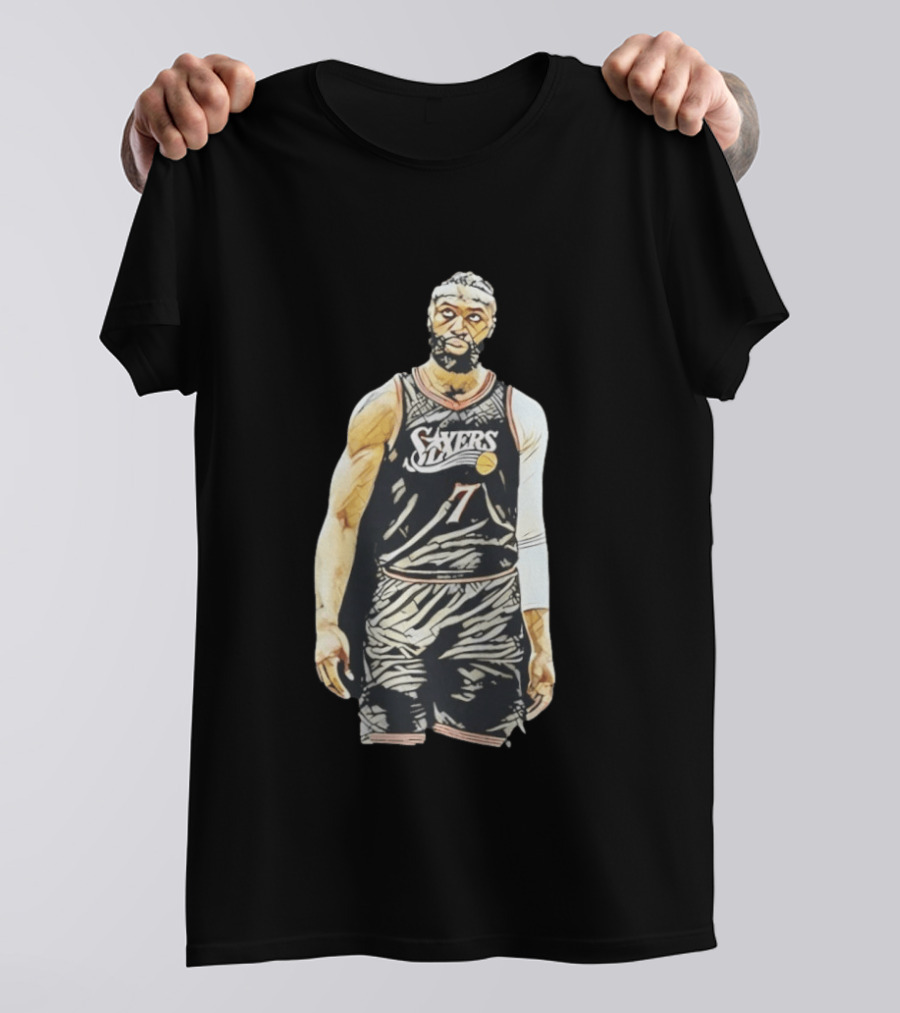 Jaylen Brown Sixers 7 Basketball Player Sketch T-Shirt