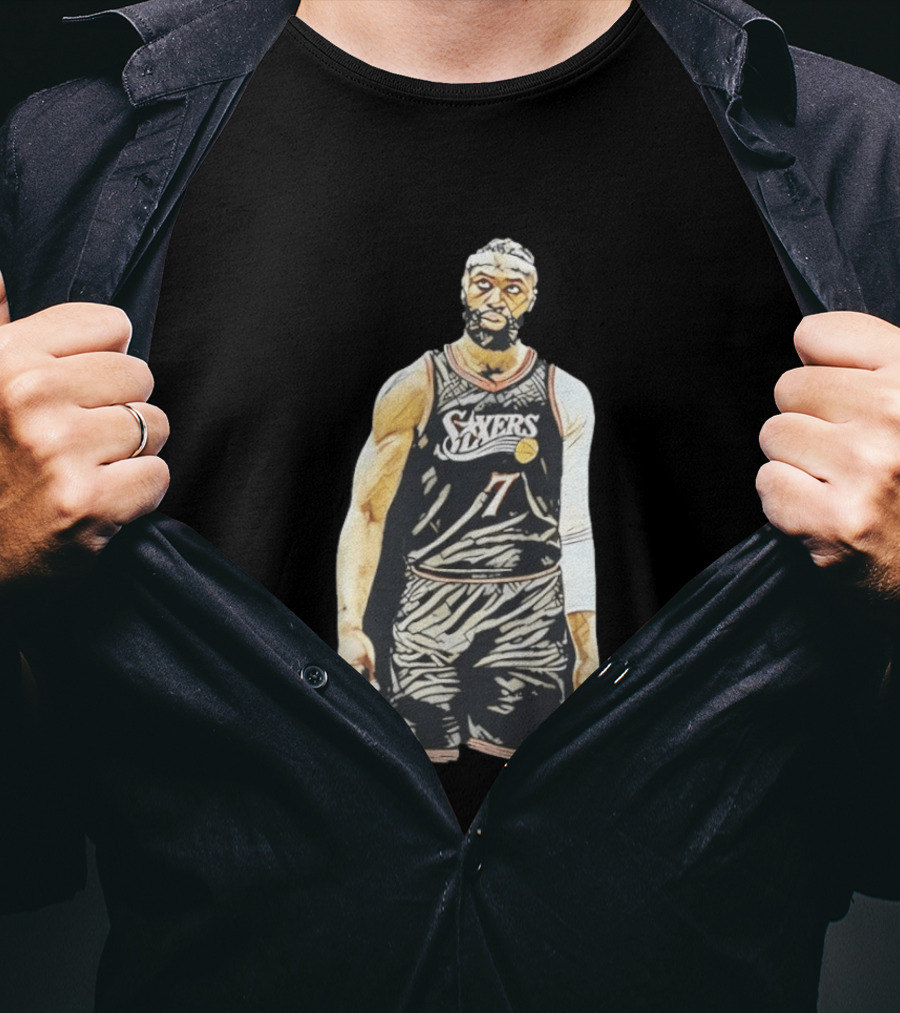 Jaylen Brown Sixers 7 Basketball Player Sketch T-Shirt