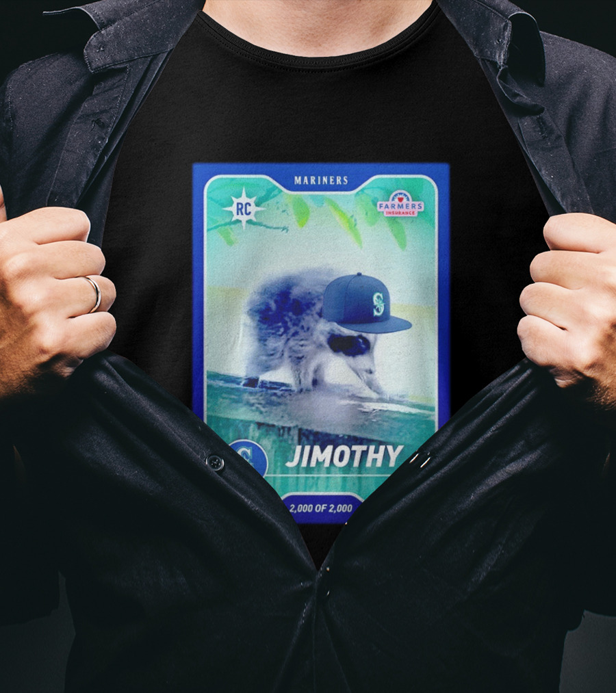 Seattle Mariners Jimothy Night Farmers Insurance Rookie Card 2000 Of 2000 T-Shirt