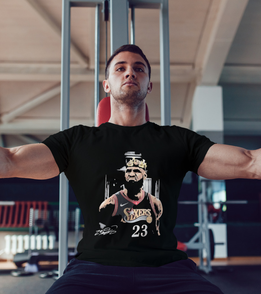 Philadelphia 76ers LeBron James Crown 23 Signature Basketball T-Shirt