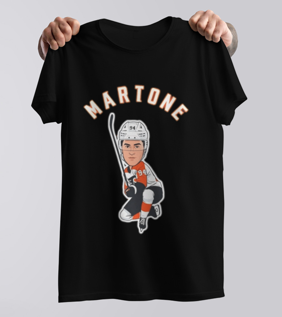 Martone 94 Hockey Player Cartoon T-Shirt