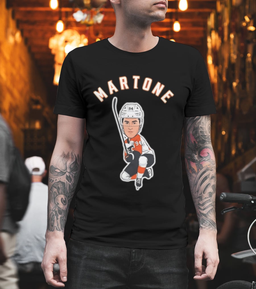 Martone 94 Hockey Player Cartoon T-Shirt