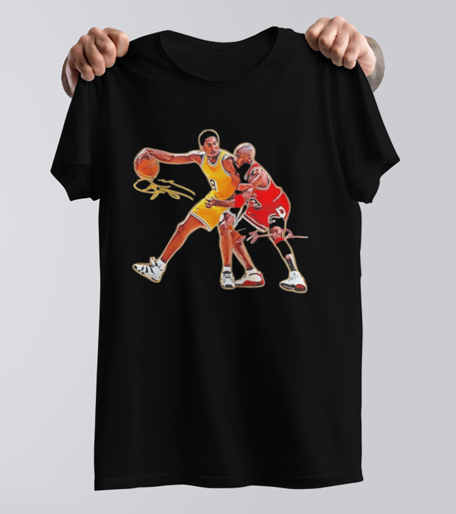 Kobe Bryant And Michael Jordan Iconic Basketball Showdown T-Shirt