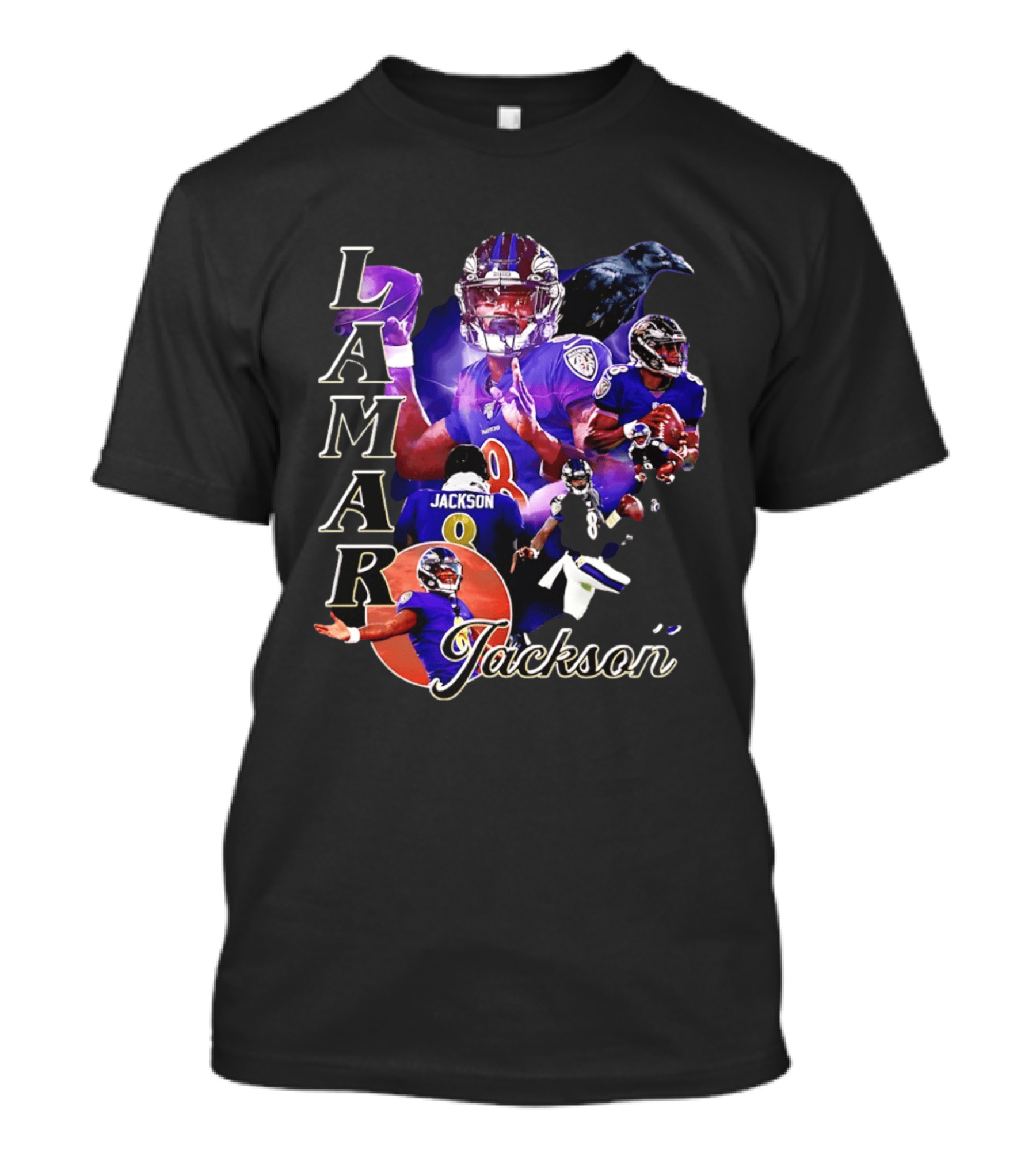 Lamar Jackson Baltimore Ravens Football Collage T-Shirt