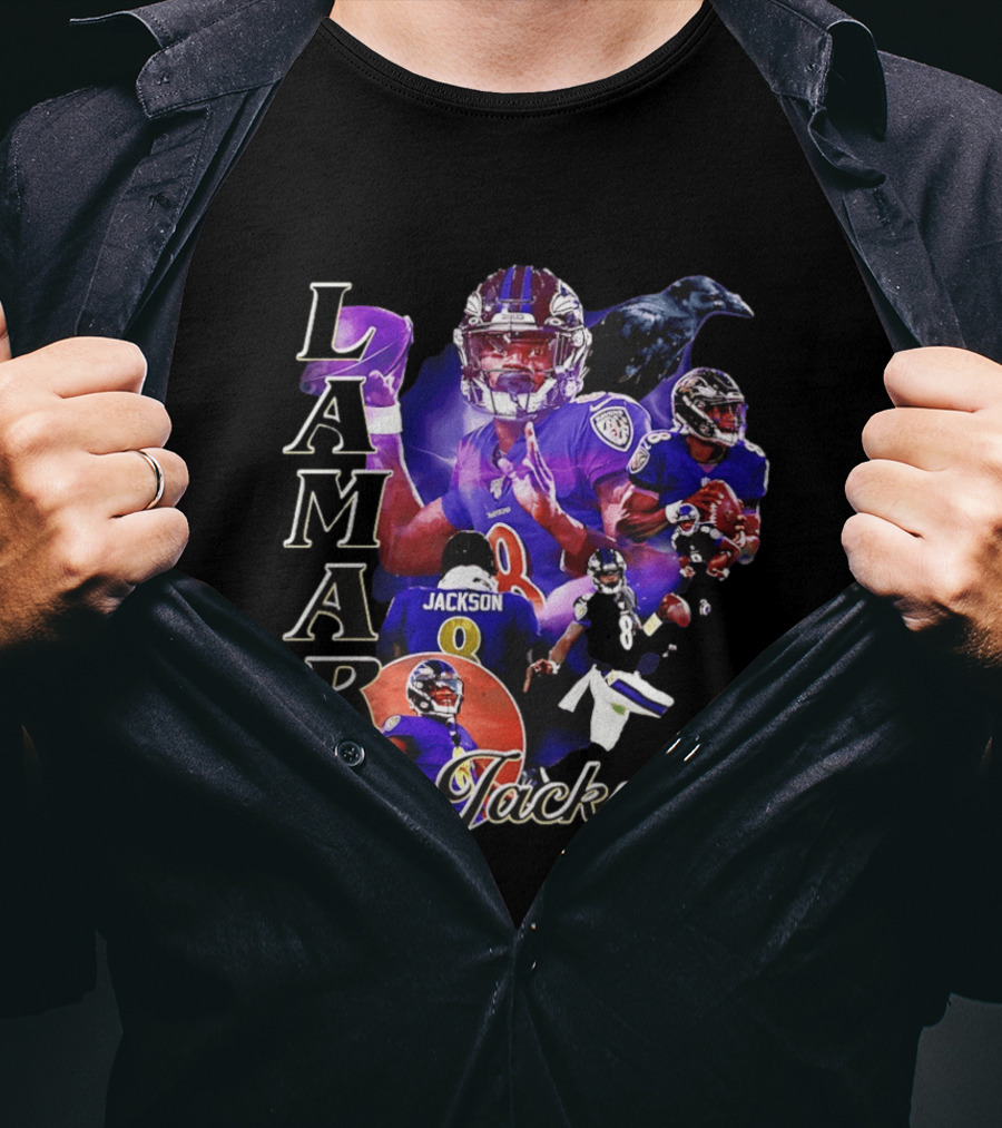Lamar Jackson Baltimore Ravens Football Collage T-Shirt
