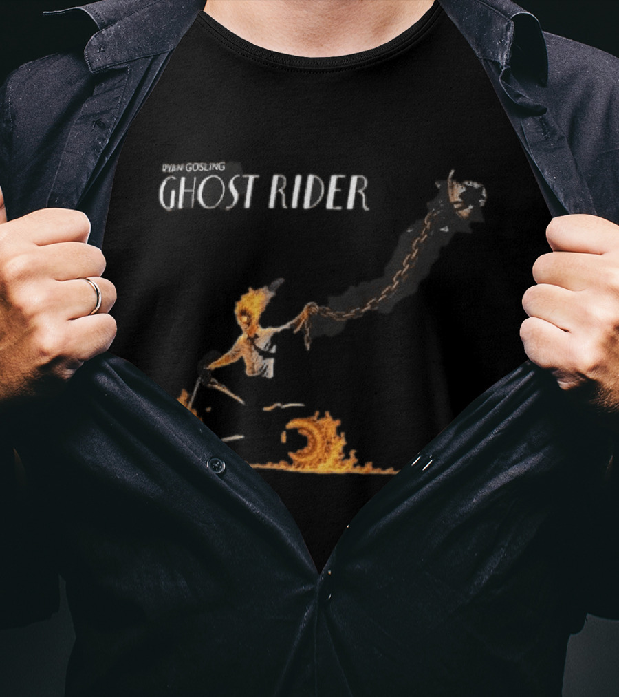 Ryan Gosling Ghost Rider Fiery Chain Journey T-Shirt