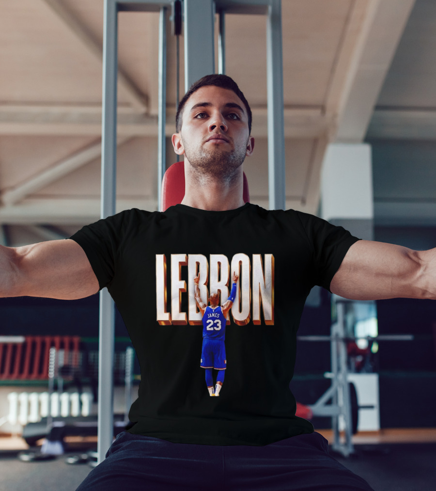 LeBron James 23 Philadelphia 76ers Gold Letter Jersey T-Shirt