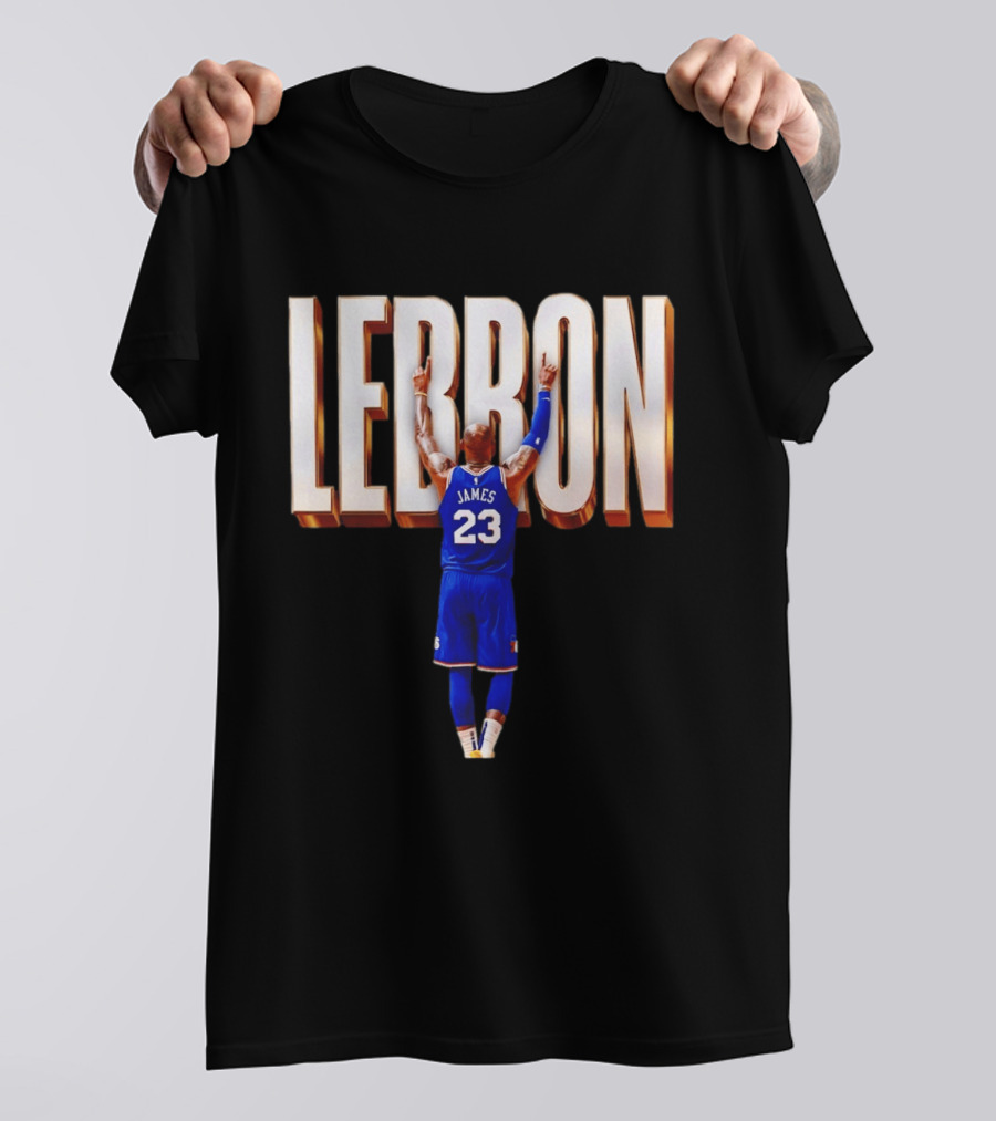 LeBron James 23 Philadelphia 76ers Gold Letter Jersey T-Shirt