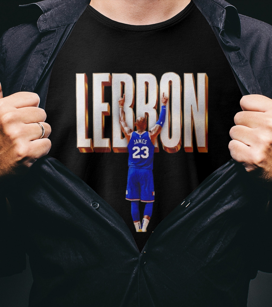 LeBron James 23 Philadelphia 76ers Gold Letter Jersey T-Shirt