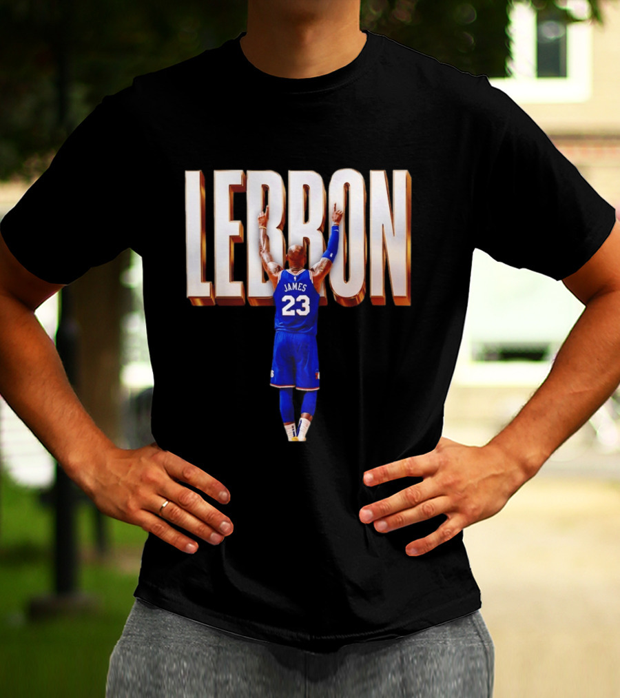 LeBron James 23 Philadelphia 76ers Gold Letter Jersey T-Shirt