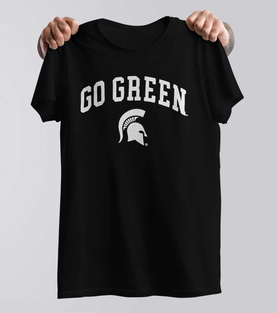 Go Green Michigan State Spartans Helmet T-Shirt