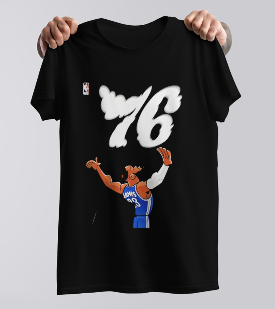 LeBron James 23 Cartoon 76 Philadelphia NBA Jersey Basketball T-Shirt