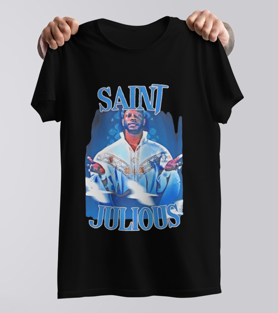Saint Julios Majestic Icon In White Robe T-Shirt