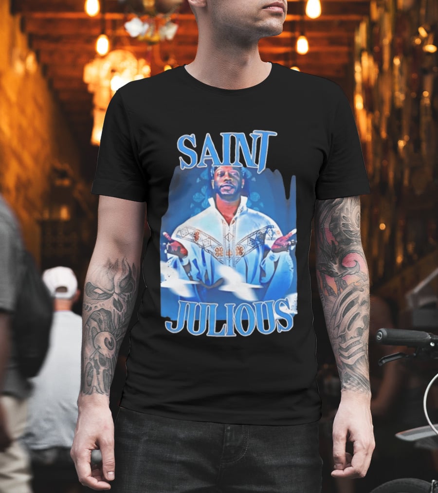 Saint Julios Majestic Icon In White Robe T-Shirt