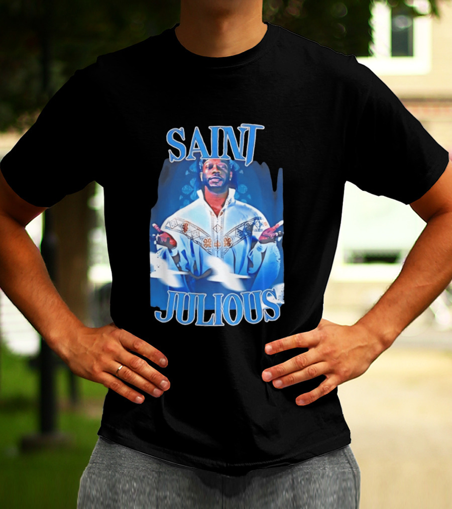 Saint Julios Majestic Icon In White Robe T-Shirt