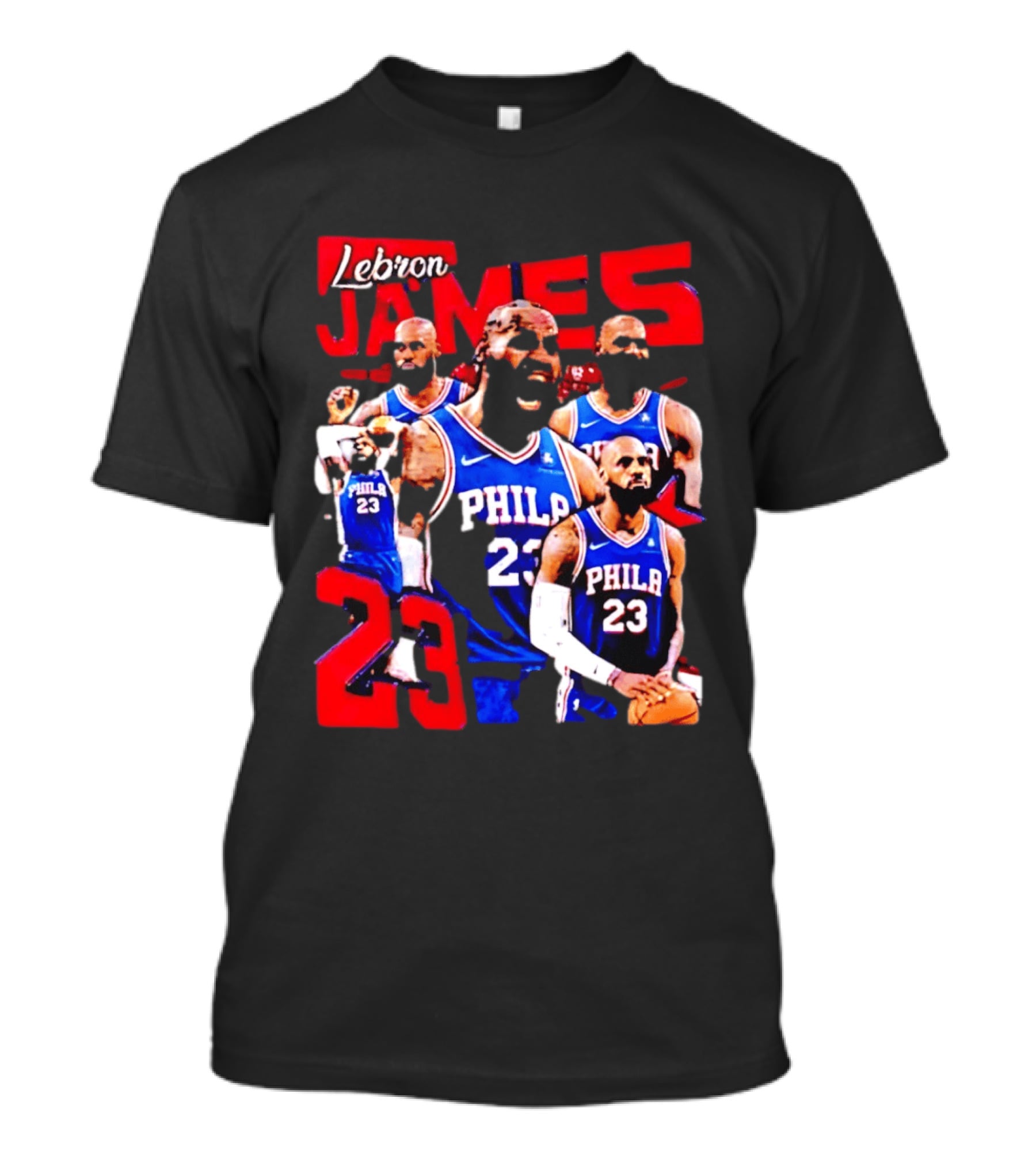LeBron James No 23 Philadelphia 76ers Collage Legends T-Shirt