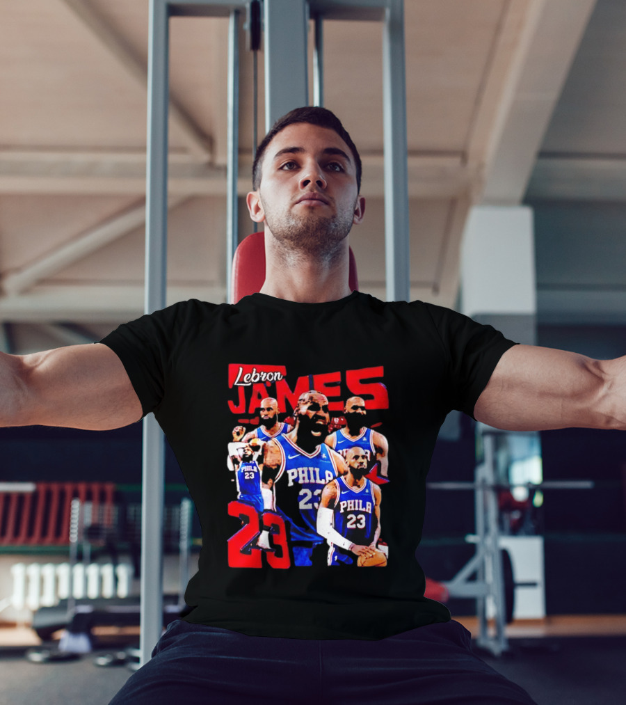 LeBron James No 23 Philadelphia 76ers Collage Legends T-Shirt
