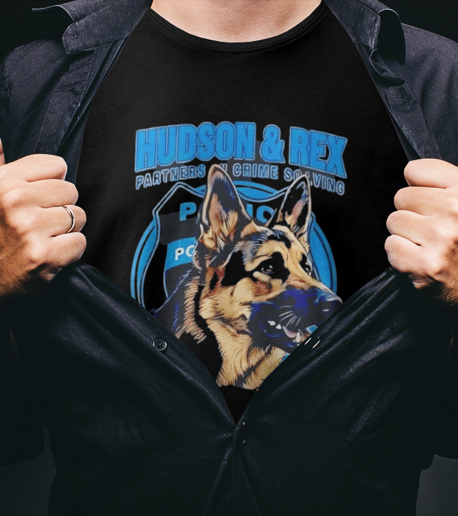 Hudson & Rex German Shepherd Partners In Crime Solving Police T-Shirt