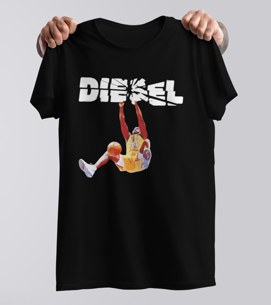 Shaquille O'Neal Diesel Broken Glass Lakers 34 Dunk T-Shirt