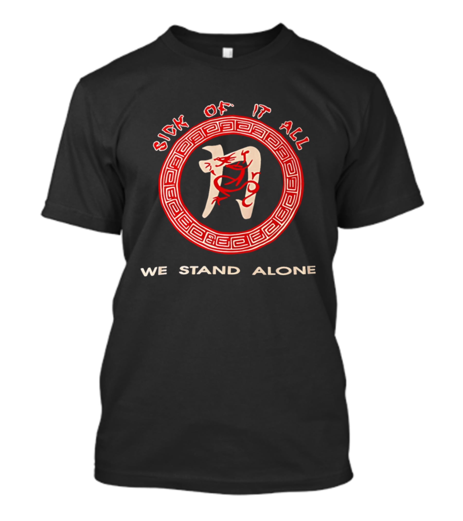 Sick Of It All We Stand Alone Dragon Red Circle T-Shirt