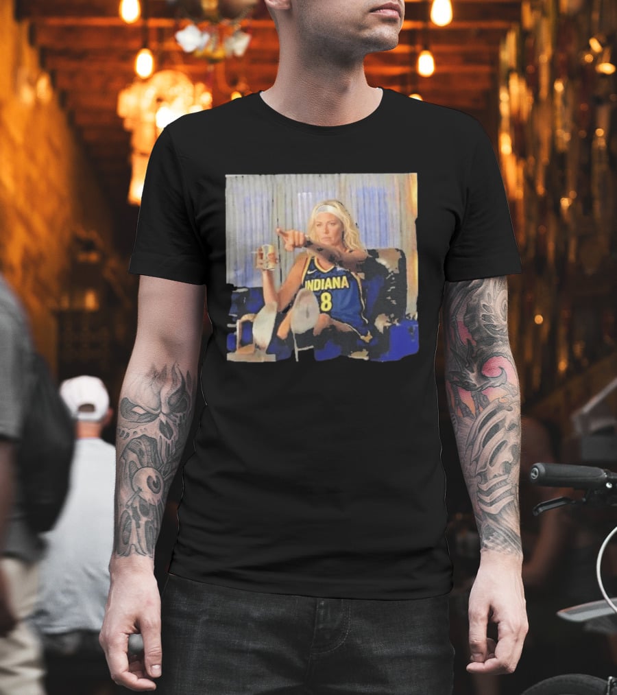 Sophie Cunningham Indiana Number 8 Rick Dalton Leonardo DiCaprio Pointing Scene T-Shirt