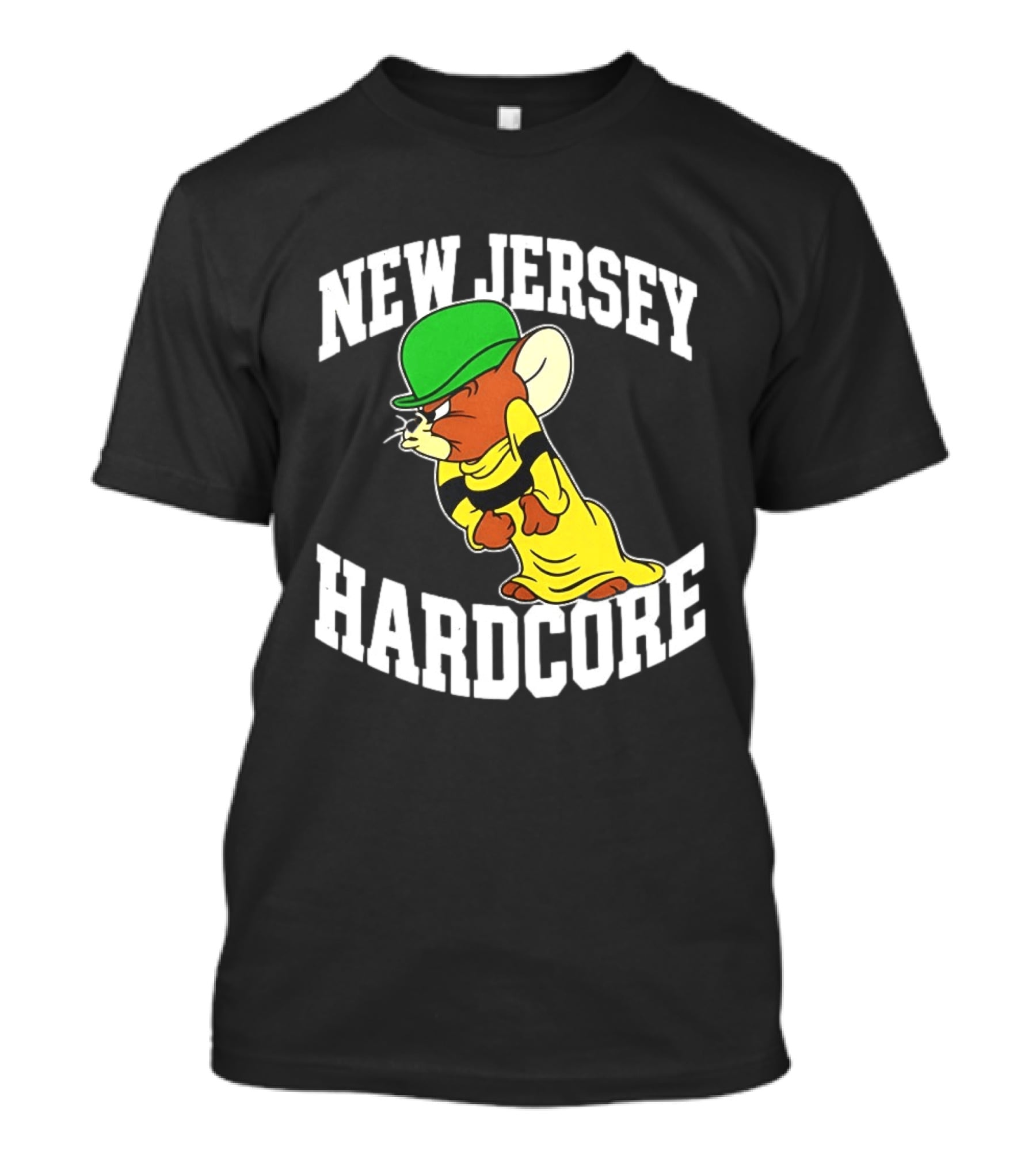 New Jersey Hardcore Jerry Mouse Green Cap T-Shirt