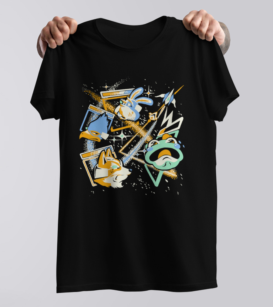 Star Fox Slippy Toad Peppy Hare Falco Lombardi Retro Game Characters T-Shirt
