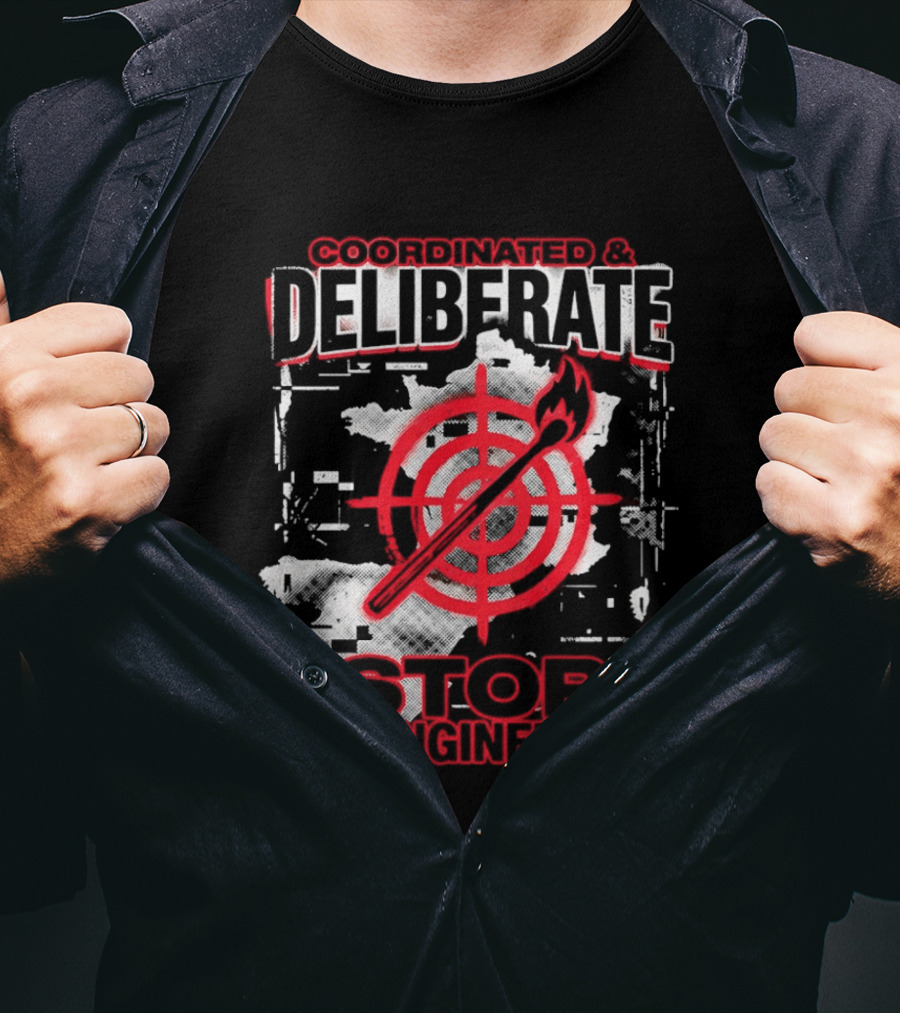 Coordinated Deliberate Stop Geoengineering Arson Protest T-Shirt