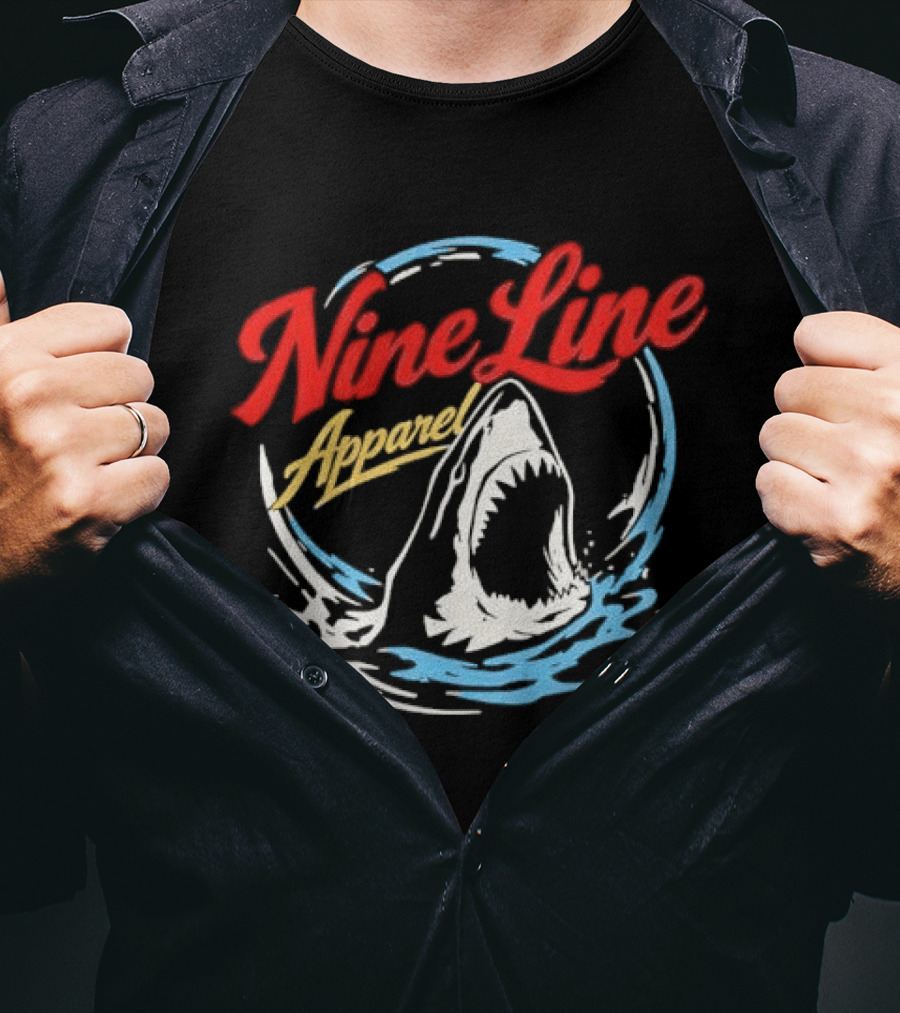 Nine Line Apparel Shark Rising Ocean T-Shirt
