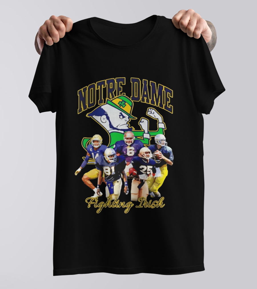 Notre Dame Fighting Irish Football Players Collage T-Shirt