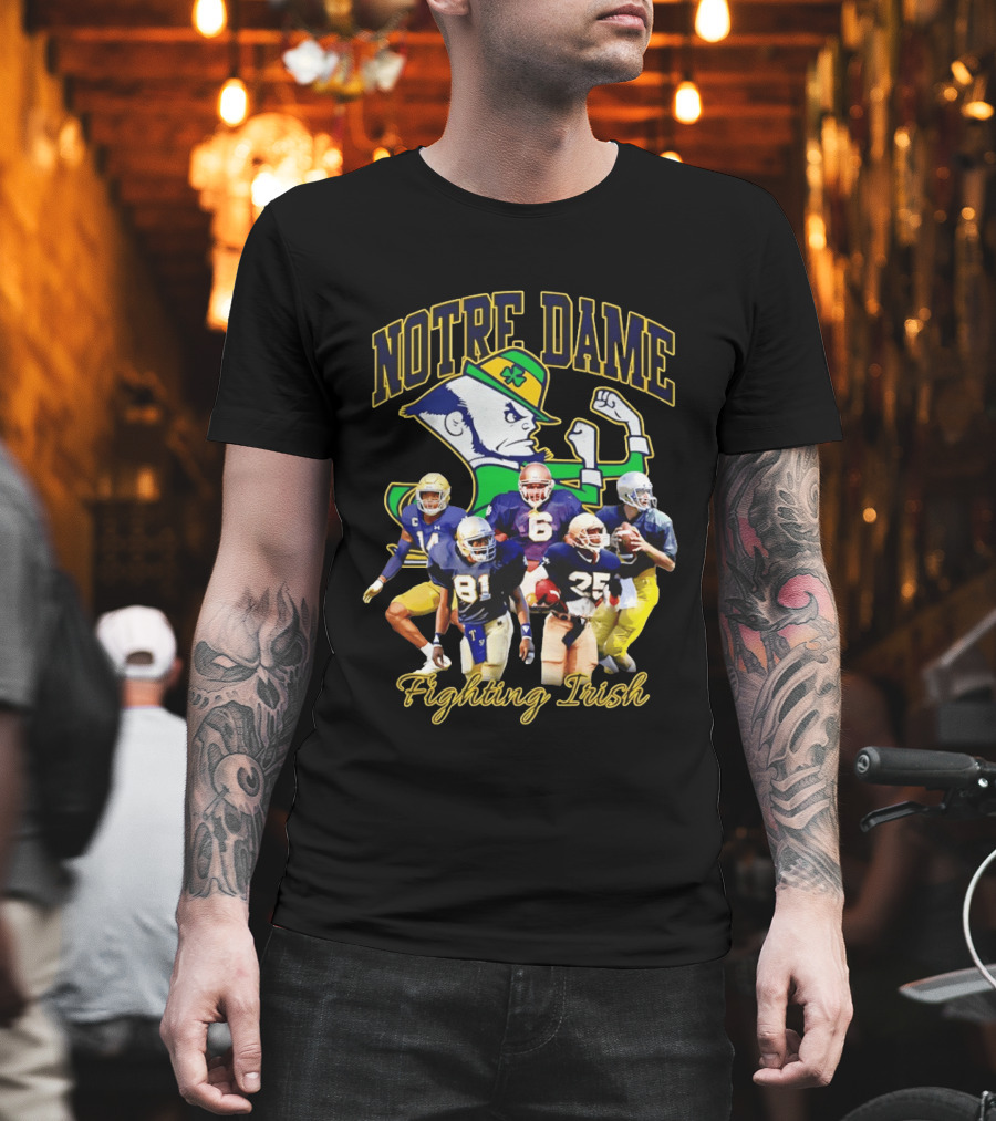 Notre Dame Fighting Irish Football Players Collage T-Shirt
