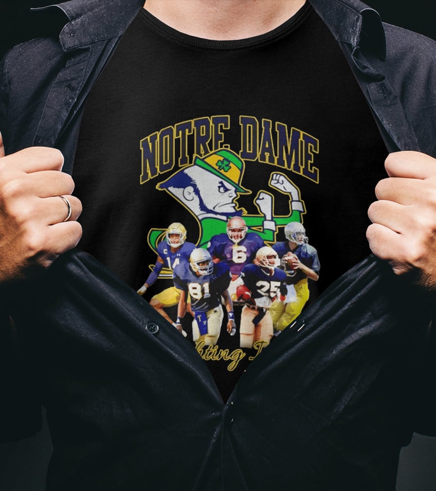 Notre Dame Fighting Irish Football Players Collage T-Shirt