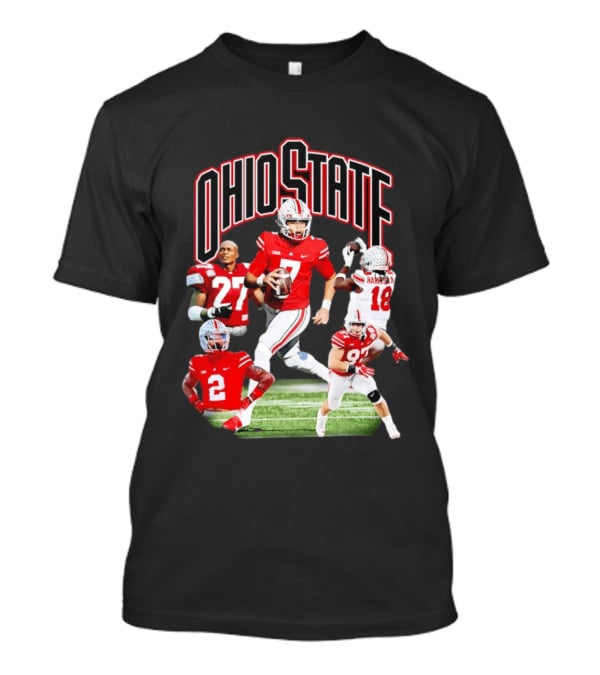 Ohio State Football Collage Featuring Harrison Jr And Star Players T-Shirt