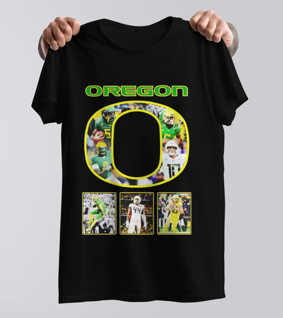 Oregon Ducks Football Players Collage NCAA Team Spirit T-Shirt