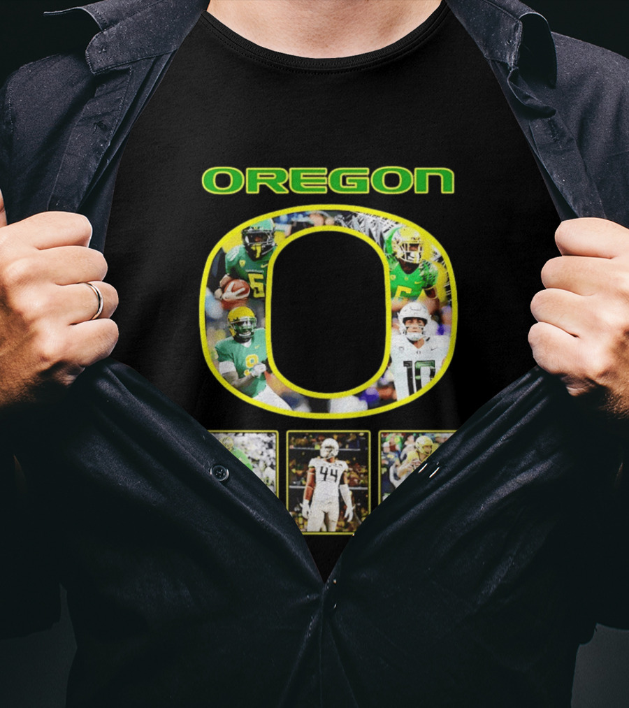 Oregon Ducks Football Players Collage NCAA Team Spirit T-Shirt