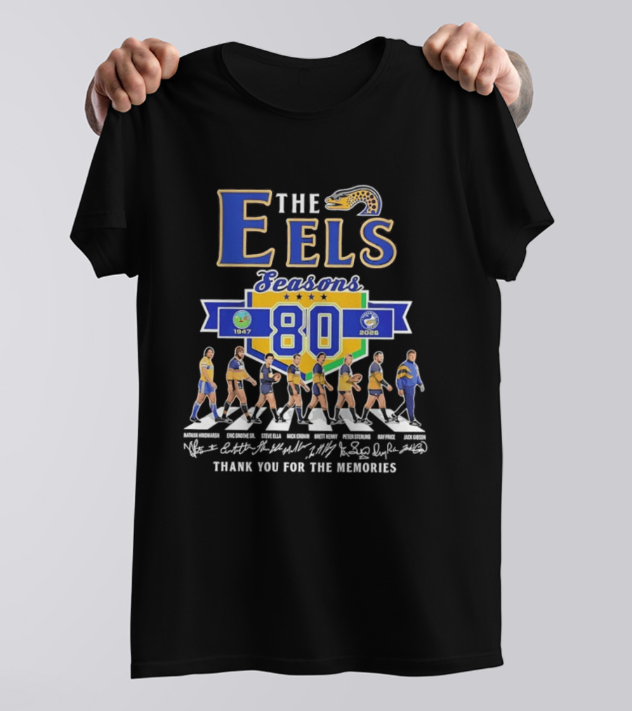 Parramatta Eels The Eels 80 Seasons 1947 2026 Abbey Road Thank You For The Memories T-Shirt