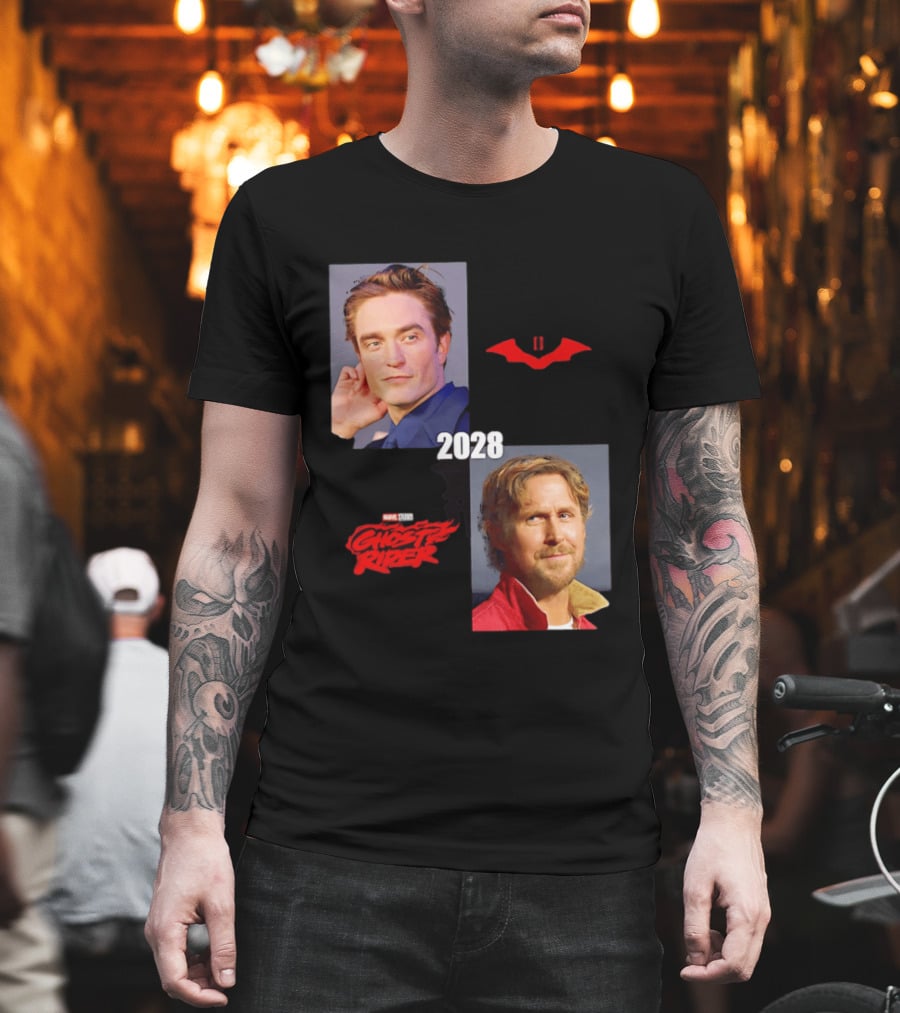 The Batman 2 2028 Marvel Studios Ghost Rider Robert Pattinson Ryan Gosling T-Shirt