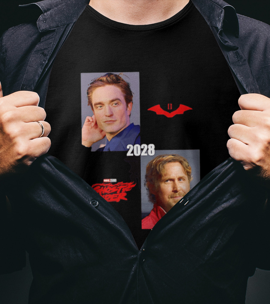 The Batman 2 2028 Marvel Studios Ghost Rider Robert Pattinson Ryan Gosling T-Shirt