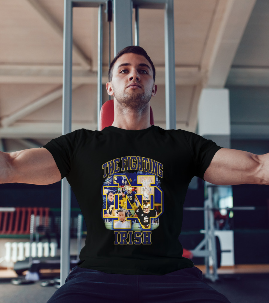 The Fighting Irish Notre Dame Collage With Marcus Freeman Players T-Shirt