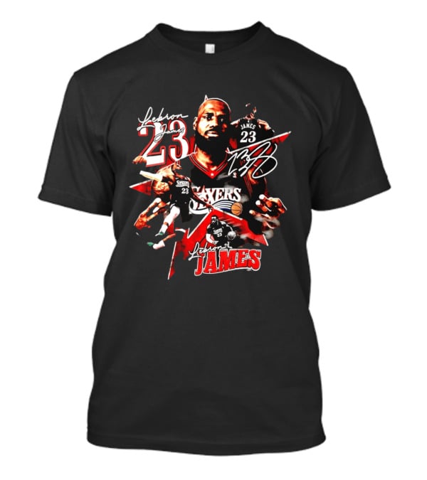 Philadelphia 76ers LeBron James 23 Collage Basketball Fan Gear T-Shirt