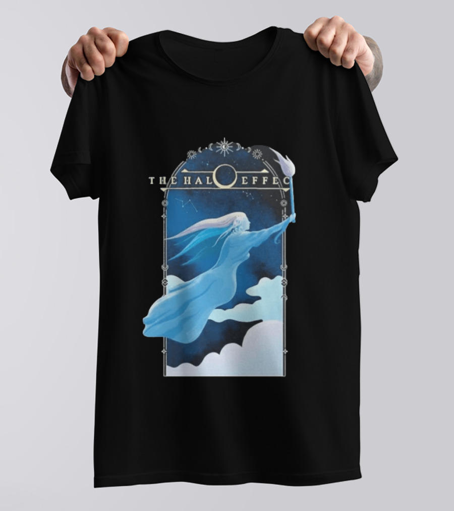 The Halo Effect Blue Lady Ethereal Night Sky Celestial T-Shirt