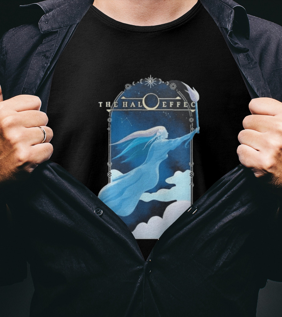 The Halo Effect Blue Lady Ethereal Night Sky Celestial T-Shirt