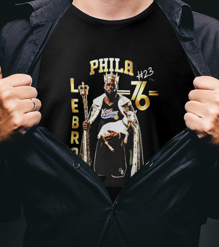 Phila 76ers LeBron King Sunshine No 23 Goat T-Shirt