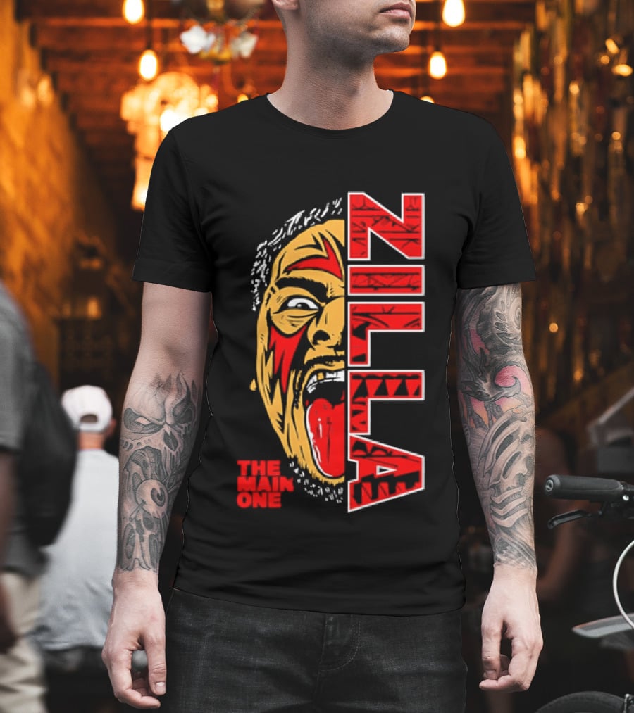 The Main One Zilla Tribal Wrestling Face T-Shirt