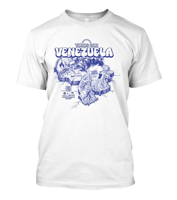 Todos Con Venezuela Wnucalo Feels So Good Earthquake Relief 3D Deep Relief Image T-Shirt