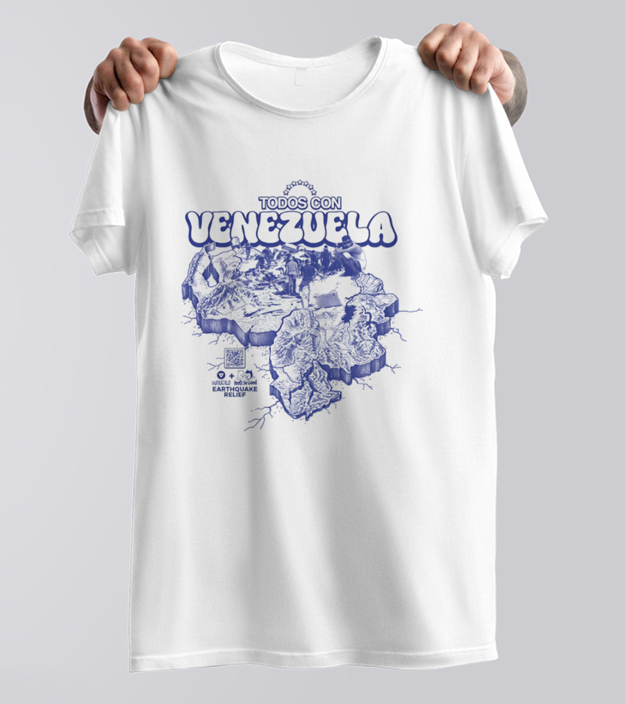 Todos Con Venezuela Wnucalo Feels So Good Earthquake Relief 3D Deep Relief Image T-Shirt