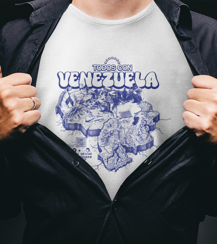 Todos Con Venezuela Wnucalo Feels So Good Earthquake Relief 3D Deep Relief Image T-Shirt