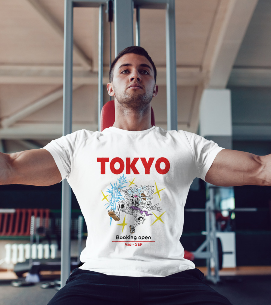 Tokyo Booking Open Mid Sep One Piece Luffy Skeleton Burst T-Shirt